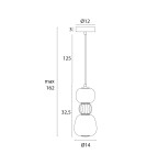 Lampy wiszące pojedyncze - Maxlight Lampa Wiszaca Modern 13W, Opal + Medium Brown P0628 - produkt 4