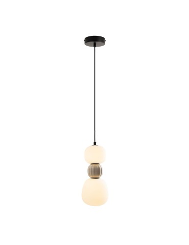Maxlight Modern 13W Pendant Lamp, Opal + Light Grey P0627