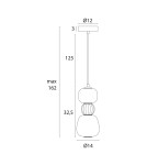 Single pendant lamps - Maxlight Modern 13W Pendant Lamp, Opal + Light Grey P0627 - product 4