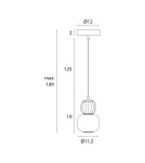 Lampy wiszące pojedyncze - Maxlight Lampa Wiszaca Modern 5W, Opal + Medium Brown P0625 - produkt 3