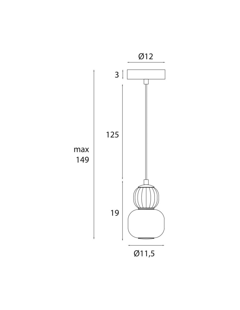 Single pendant lamps - Maxlight Hanging Lamp Modern 5W, Opal + Medium Brown P0625 - product kolory-swiatla.pl 3