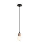 Lampy wiszące pojedyncze - Maxlight Lampa Wiszaca Modern 5W, Opal + Medium Brown P0625 - produkt 1