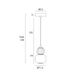 Single pendant lamps - Maxlight Hanging Lamp Modern 5W, Opal + Light Grey P0624 - product 4