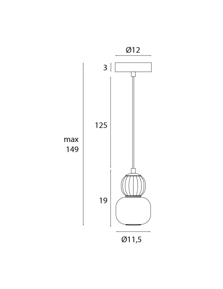 Single pendant lamps - Maxlight Hanging Lamp Modern 5W, Opal + Light Grey P0624 - product kolory-swiatla.pl 4