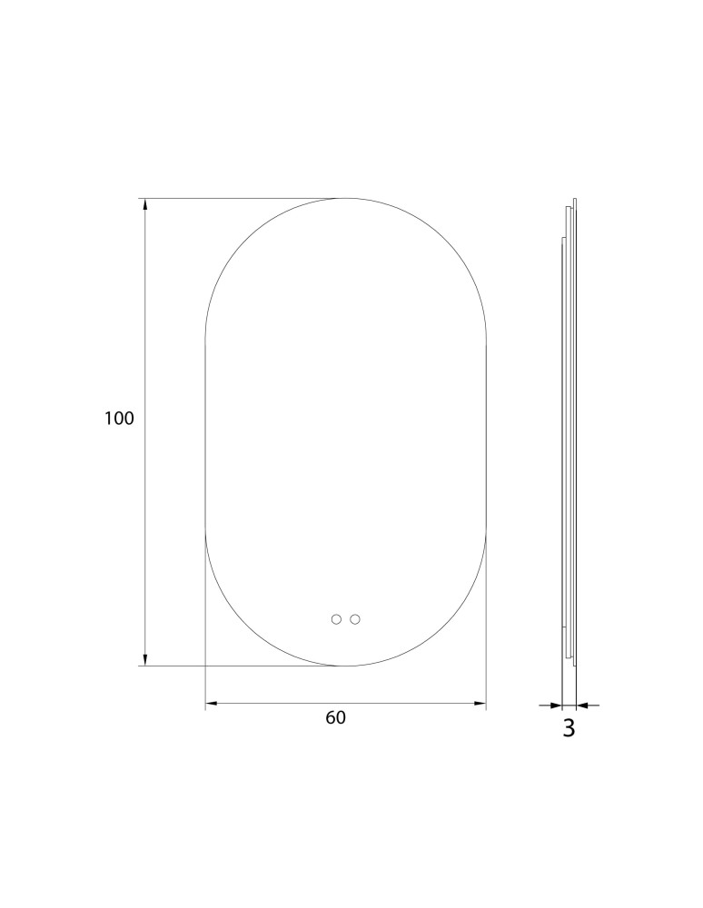 Illuminated mirrors - Maxlight Mirror Rectangle 100X60cm Frameless Illuminated Mirror W0388 - product kolory-swiatla.pl 4