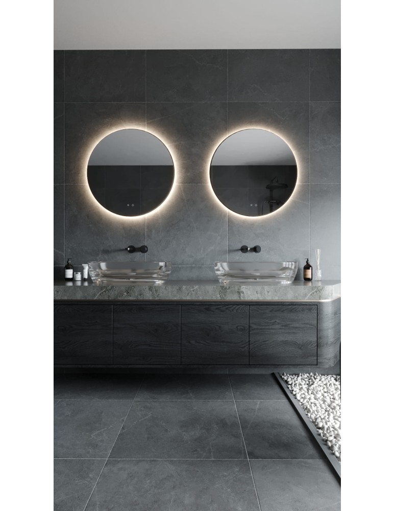 Illuminated mirrors - Maxlight Mirror Round ⌀80 cm Frameless Illuminated Mirror W0387 - product kolory-swiatla.pl 2