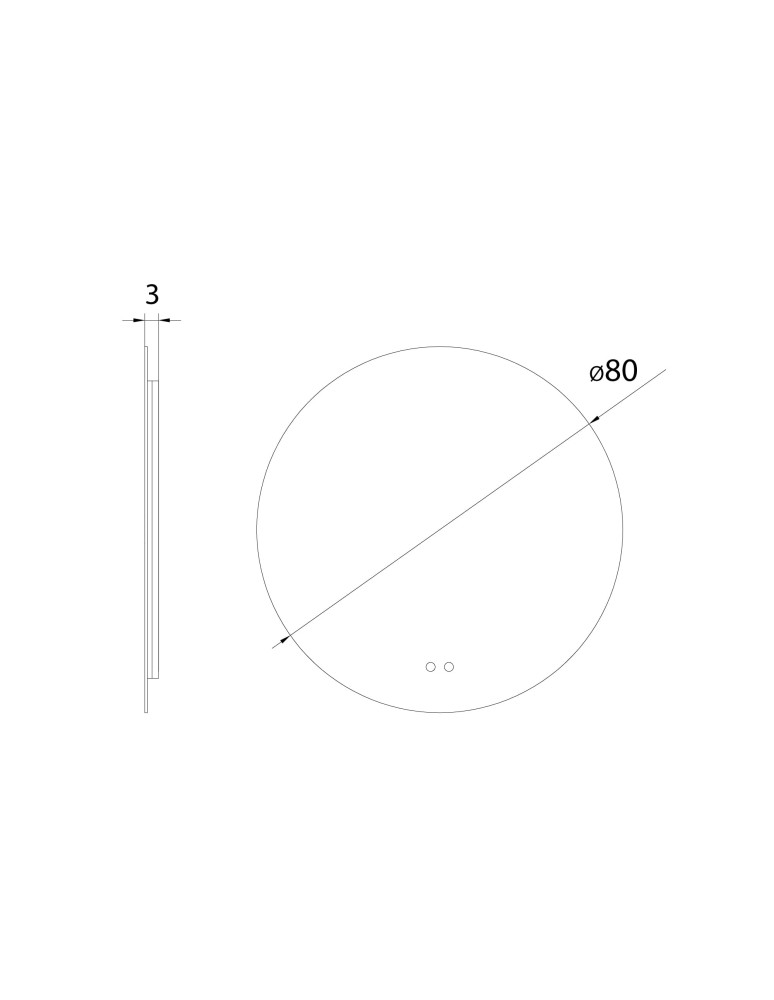 Illuminated mirrors - Maxlight Mirror Round ⌀80 cm Frameless Illuminated Mirror W0387 - product kolory-swiatla.pl 3