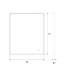 Illuminated mirrors - Maxlight Mirror Rectangle 76X91cm Brown Illuminated Mirror W0385 - product 3