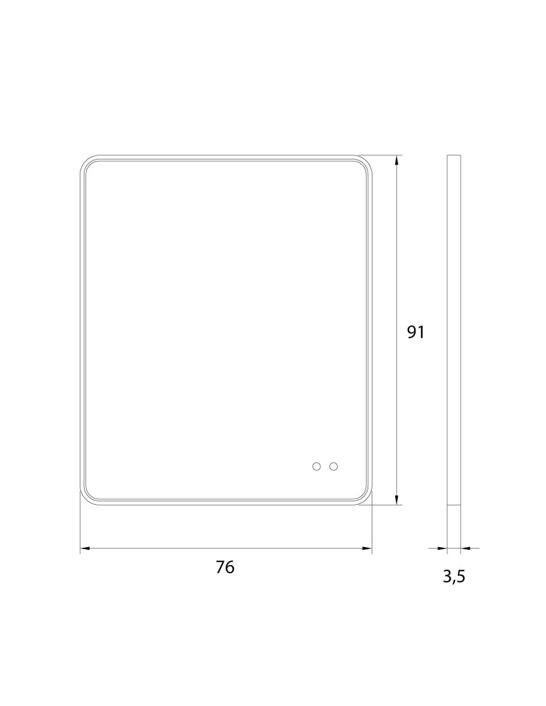 Illuminated mirrors - Maxlight Mirror Rectangle 76X91cm Brown Illuminated Mirror W0385 - product kolory-swiatla.pl 3