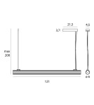 Lampy wiszące nad wyspę - Maxlight Lampa Wisząca Fayette 121cm 20W 3000K Czarny IP44 P0621 - produkt 4