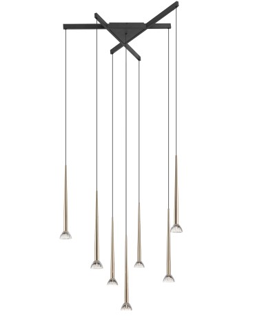 Zuma Line Boston Lampa Wisząca Czarny Mat+Złoto/Matt Black+French Gold 0603-07C-SDB1