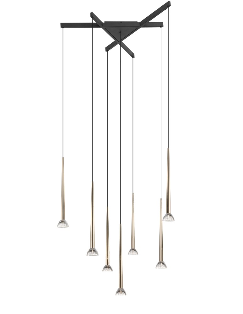 Zuma Line Boston Lampa Wisząca Czarny Mat+Złoto/Matt Black+French Gold 0603-07C-SDB1