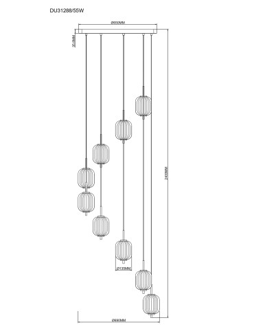 Zuma Line Akari Lampa Wisząca Złota/Gold DU31288/55W - product 2