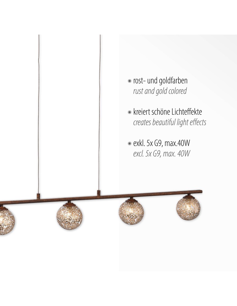 Paul Neuhaus Greta Lampa Wisząca Brązowy/Złoty 2040-48