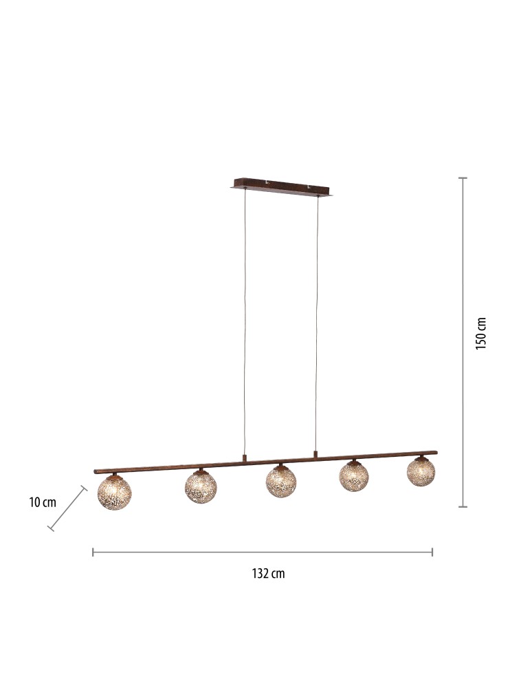 Paul Neuhaus Greta Lampa Wisząca Brązowy/Złoty 2040-48