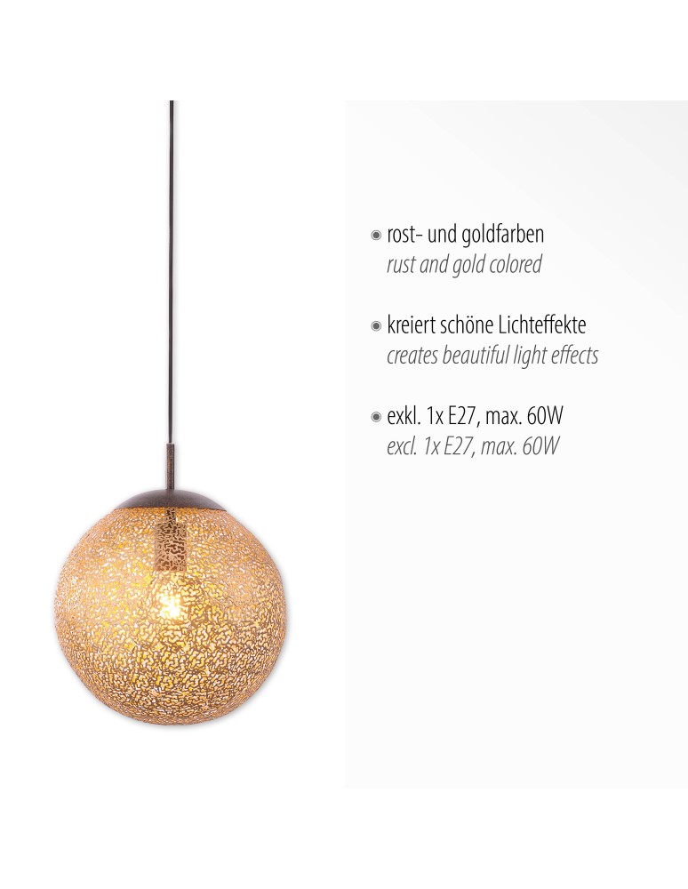 Paul Neuhaus Greta Lampa Wisząca Rdza/Złoty 2421-48
