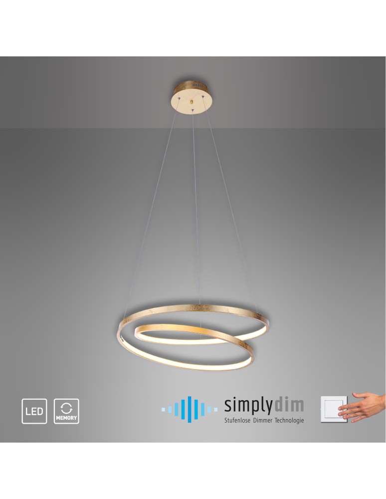 Paul Neuhaus Roman Lampa Wisząca Złoty 2472-12