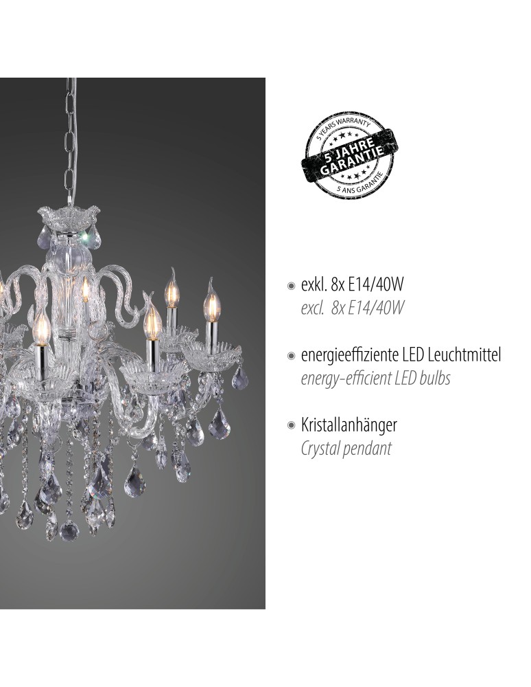 Paul Neuhaus Gracia Lampa Wisząca Trasparentny 3081-00