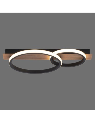 Paul Neuhaus Trooper Lampa Sufitowa Drewno/Czarny 15615-78