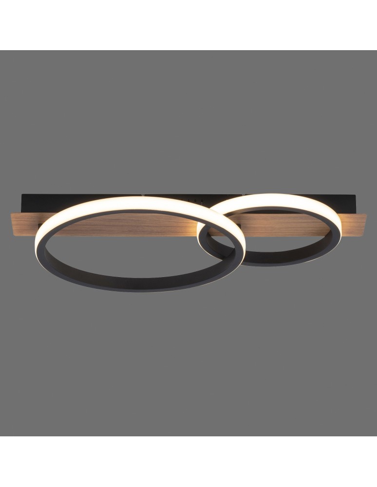 Paul Neuhaus Trooper Lampa Sufitowa Drewno/Czarny 15615-78