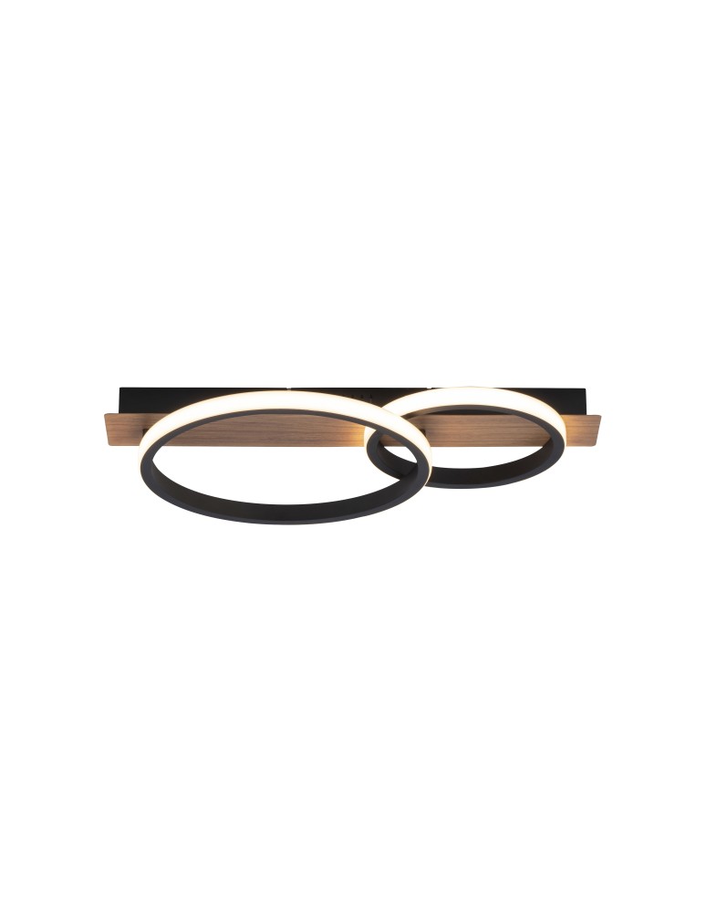 Paul Neuhaus Trooper Lampa Sufitowa Drewno/Czarny 15615-78