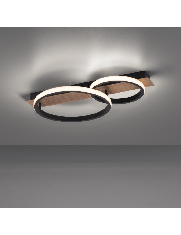 Paul Neuhaus Trooper Lampa Sufitowa Drewno/Czarny 15615-78