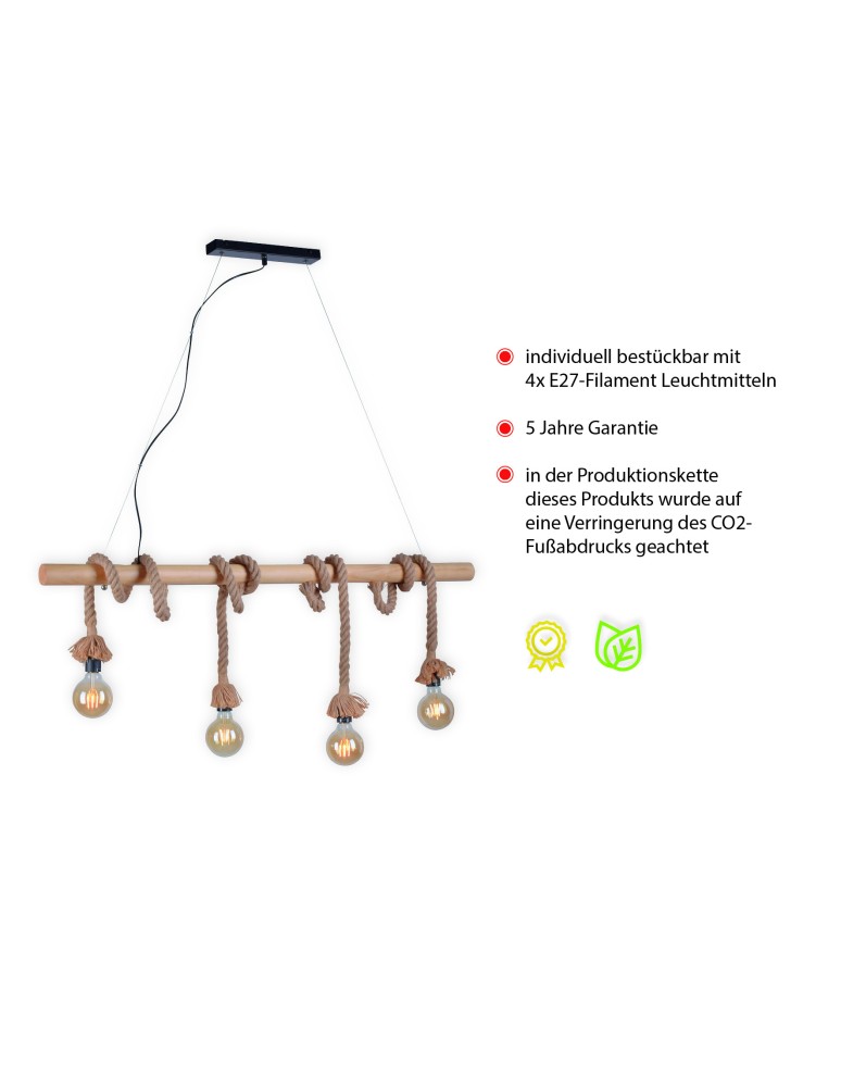 Paul Neuhaus Rope Lampa Wisząca Brązowy 15483-18