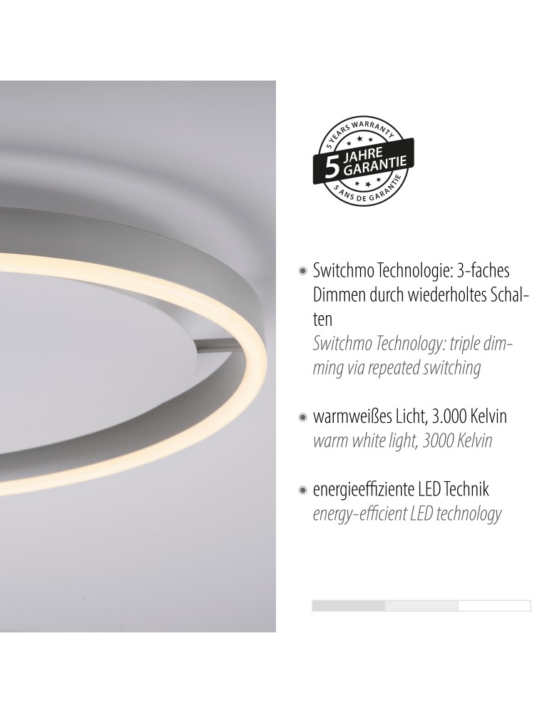 Paul Neuhaus Ritus Lampa Sufitowa Aluminium 15391-95