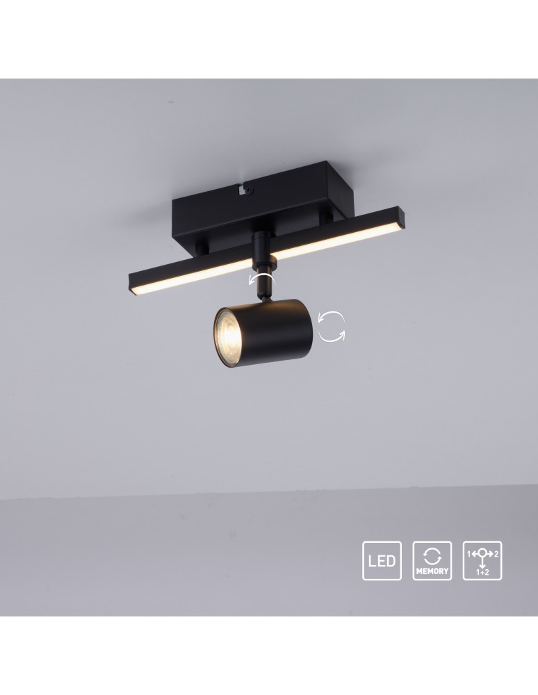 Paul Neuhaus Barik Lampa Sufitowa Czarny 6523-18