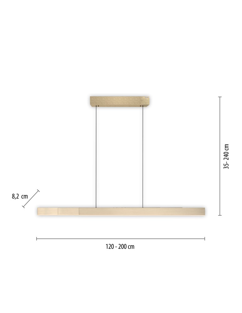 Paul Neuhaus Pure-Moto-Rise Lampa Wisząca Matowy Mosiądz 2545-60