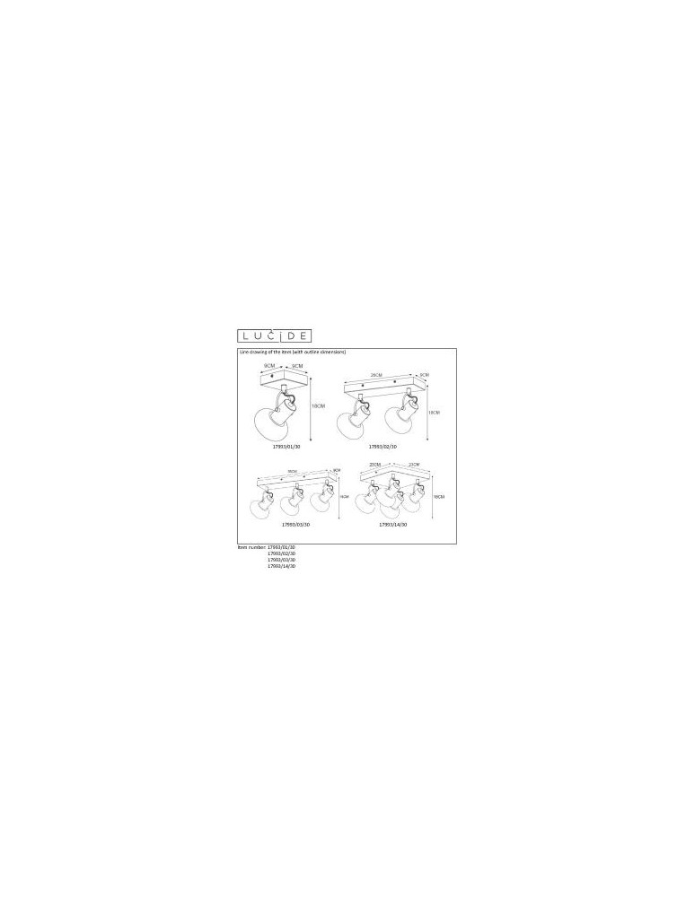 Ceiling spotlights - Lucide MADEE Ceiling 1xE14 black grey 17993/01/30 - product kolory-swiatla.pl 5