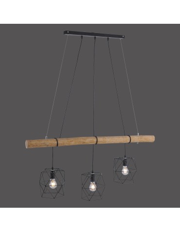 Paul Neuhaus Edgar Lampa Wisząca Czarny/Drewno 15503-18