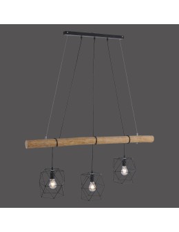 Paul Neuhaus Edgar Lampa Wisząca Czarny/Drewno 15503-18