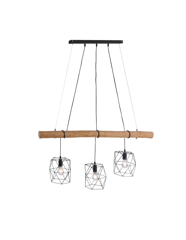 Paul Neuhaus Edgar Lampa Wisząca Czarny/Drewno 15503-18