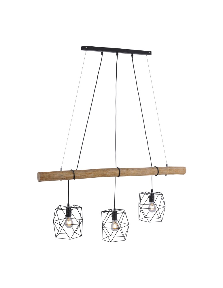 Paul Neuhaus Edgar Lampa Wisząca Czarny/Drewno 15503-18
