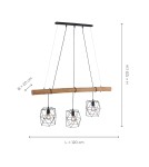 Paul Neuhaus Edgar Lampa Wisząca Czarny/Drewno 15503-18