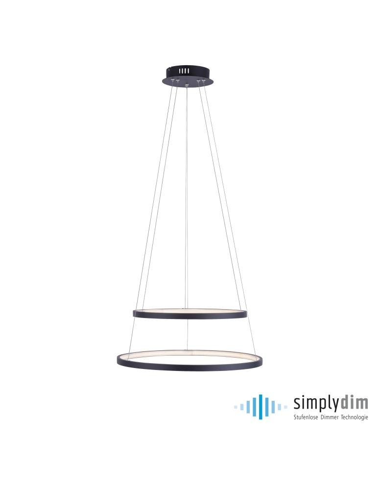 Paul Neuhaus Circle Lampa Wisząca Antracyt 11525-13