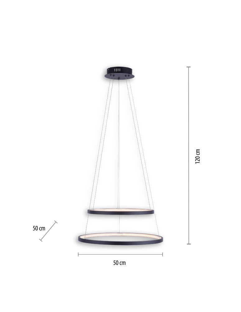 Paul Neuhaus Circle Lampa Wisząca Antracyt 11525-13
