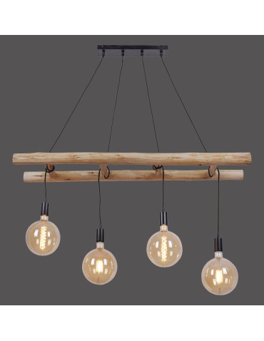 Paul Neuhaus Edgar Lampa Wisząca Czarny/Drewno 15025-18