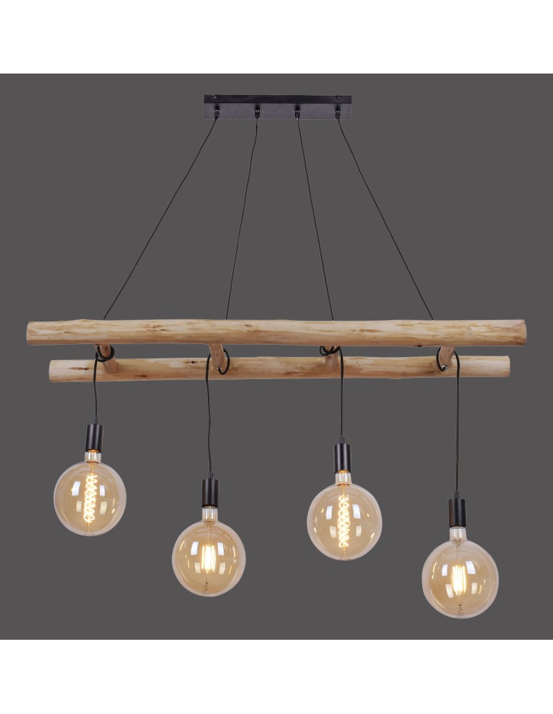Paul Neuhaus Edgar Lampa Wisząca Czarny/Drewno 15025-18