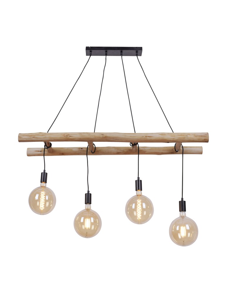 Paul Neuhaus Edgar Lampa Wisząca Czarny/Drewno 15025-18