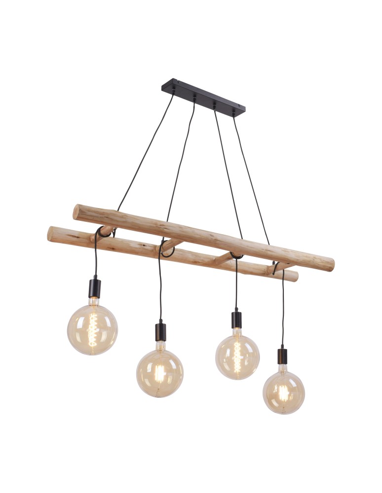 Paul Neuhaus Edgar Lampa Wisząca Czarny/Drewno 15025-18