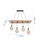 Paul Neuhaus Edgar Lampa Wisząca Czarny/Drewno 15025-18