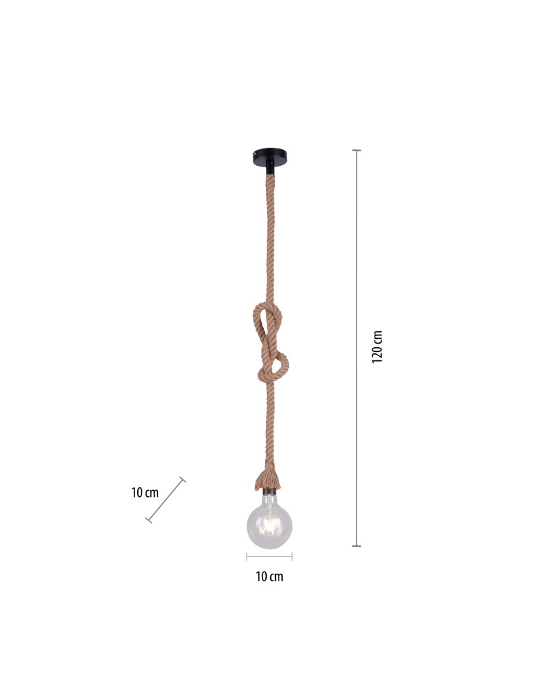 Paul Neuhaus Rope Lampa Wisząca Brązowy 15481-18