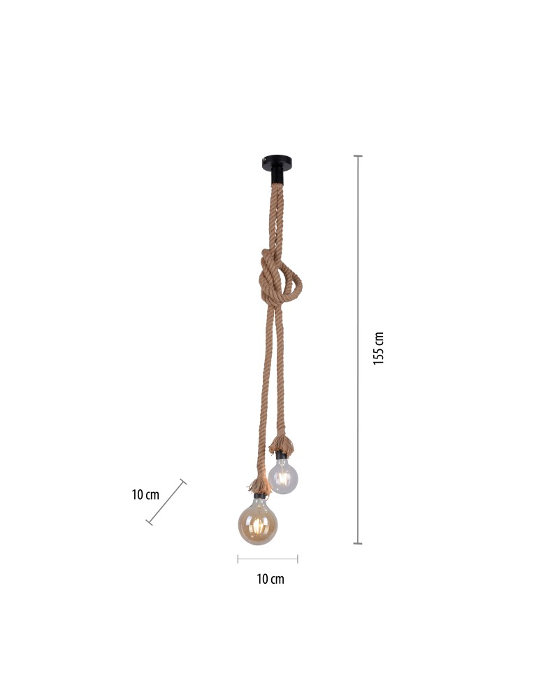Paul Neuhaus Rope Lampa Wisząca Brązowy 15482-18
