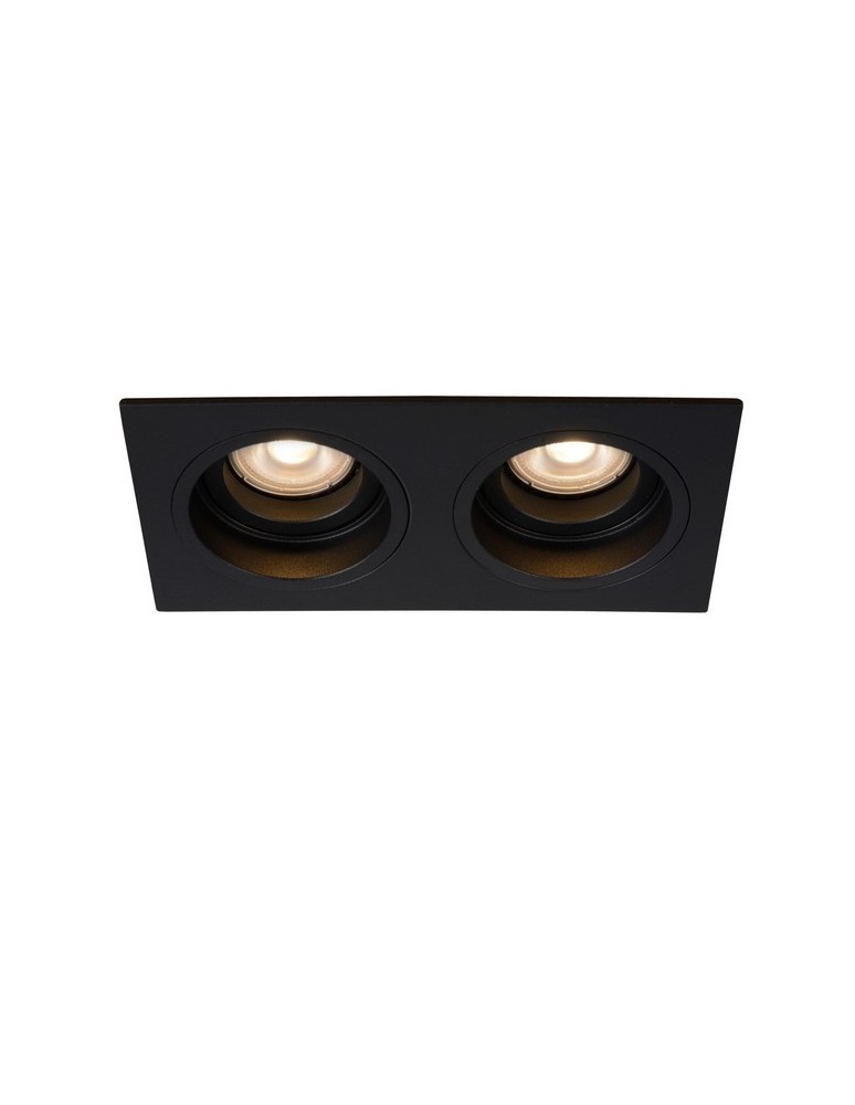 Square flush-mounted lamps - Lucide EMBED Ceiling 2xGU10 black 22959/02/30 - product kolory-swiatla.pl 1