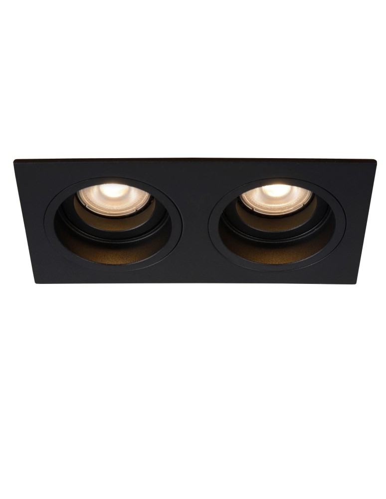 Square flush-mounted lamps - Lucide EMBED Ceiling 2xGU10 black 22959/02/30 - product kolory-swiatla.pl 2