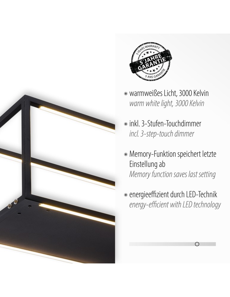 Paul Neuhaus Contura Lampa Wisząca Czarny 2441-18