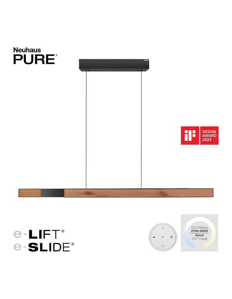 Paul Neuhaus Pure-Moto-Rise Lampa Wisząca Naturalne Drewno 2545-79