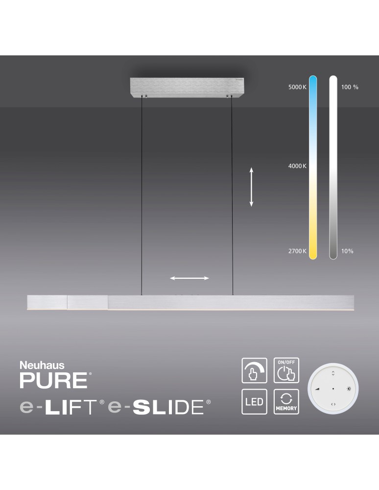 Paul Neuhaus Pure-Moto-Rise Lampa Wisząca Aluminium 2545-95